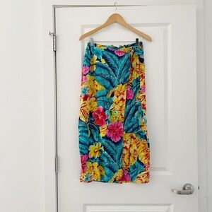 VTG Jam's World Tropical Floral Wrap Skirt Resort